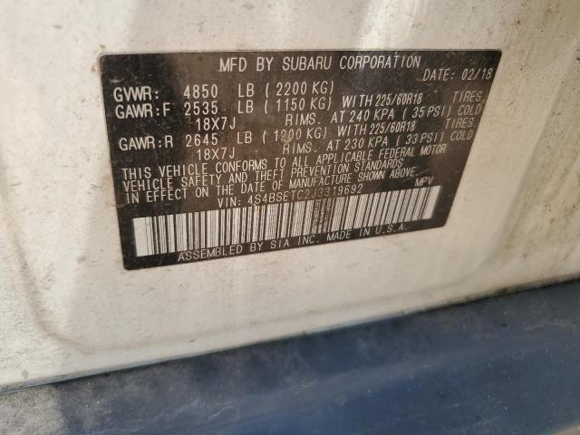 2018 SUBARU OUTBACK TO - 4S4BSETC2J3319692