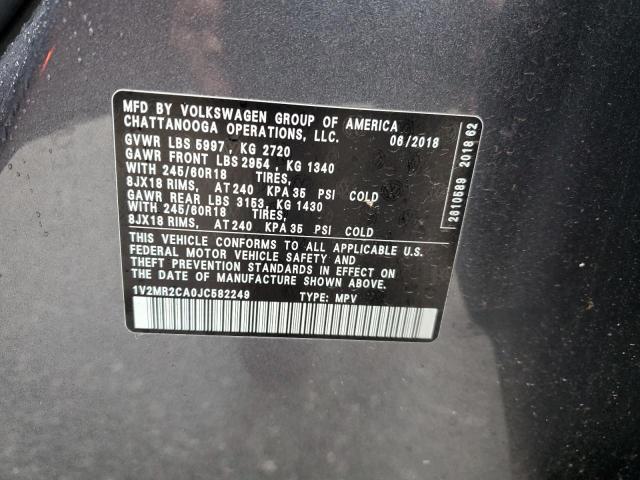 2018 VOLKSWAGEN ATLAS SEL 1V2MR2CA0JC582249