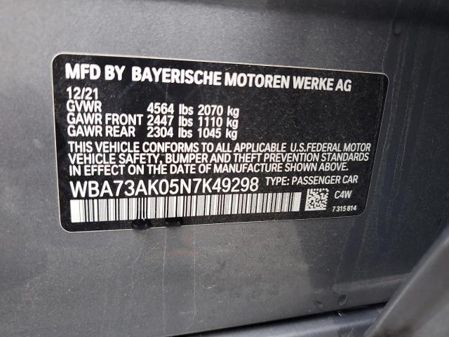 2022 BMW 228XI WBA73AK05N7K49298