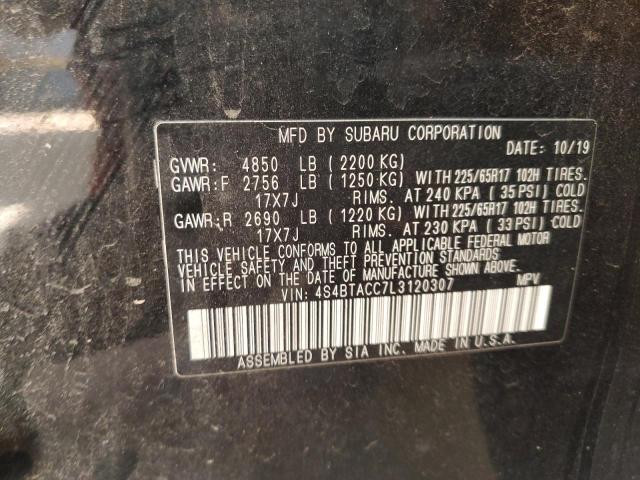 2020 SUBARU OUTBACK PR 4S4BTACC7L3120307