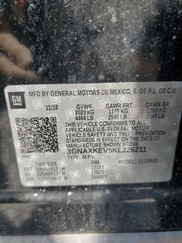 2019 CHEVROLET EQUINOX LT 3GNAXKEV5KL226211