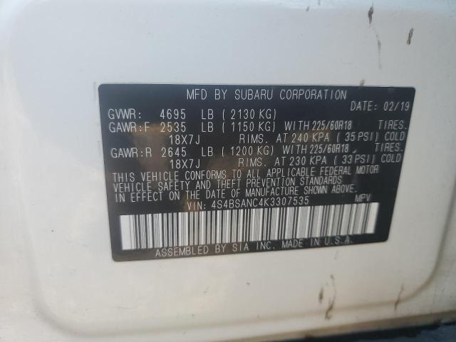 2019 SUBARU OUTBACK 2. - 4S4BSANC4K3307535