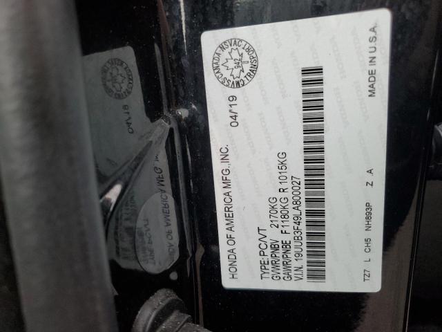 2020 ACURA TLX TECHNO 19UUB3F49LA800027