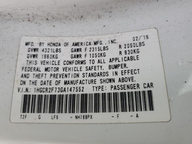 2016 HONDA ACCORD EX - 1HGCR2F73GA147552