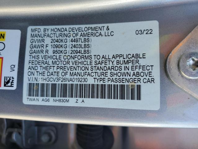 2022 HONDA ACCORD HYB #3304683908