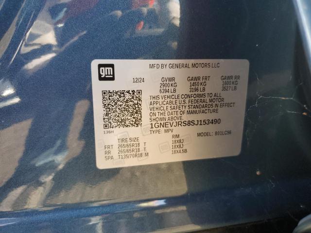 2025 CHEVROLET TRAVERSE Z 1GNEVJRS8SJ153490