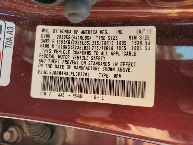 2015 HONDA CR-V LX 5J6RM4H30FL092293