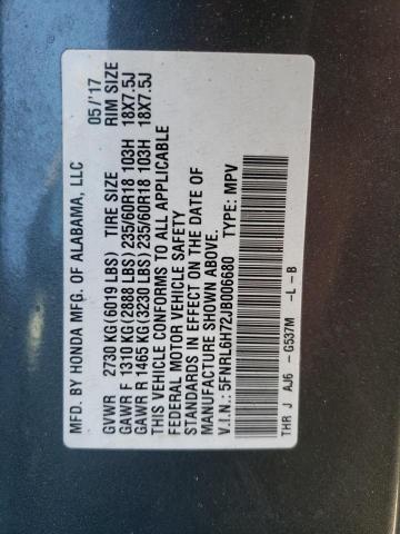 2018 HONDA ODYSSEY EX 5FNRL6H72JB006680