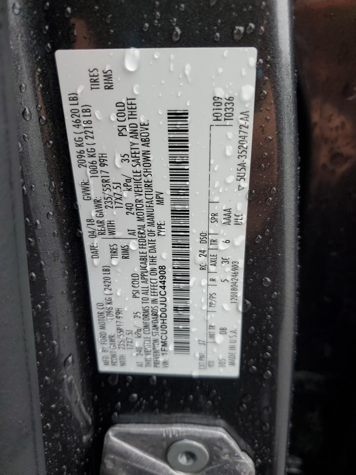 Lot #3318984933 2018 FORD ESCAPE SEL