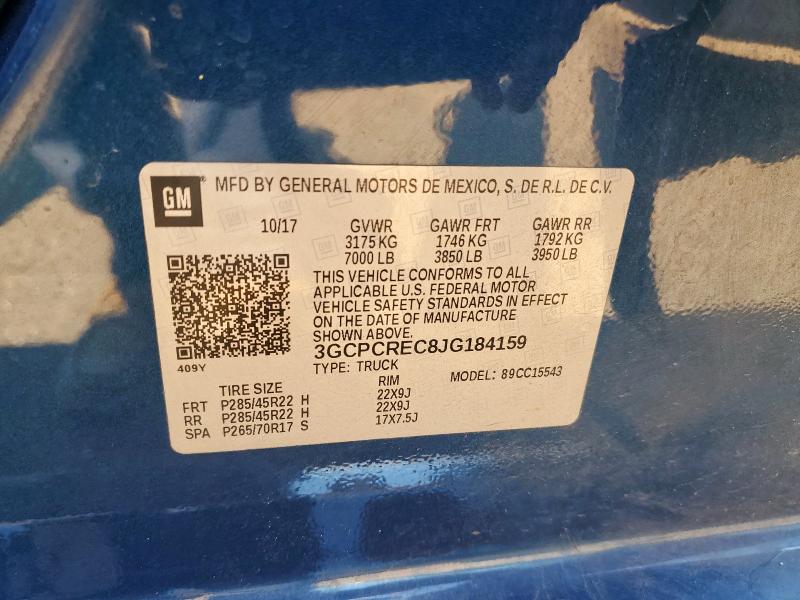 2018 CHEVROLET SILVERADO C1500 LT 3GCPCREC8JG184159