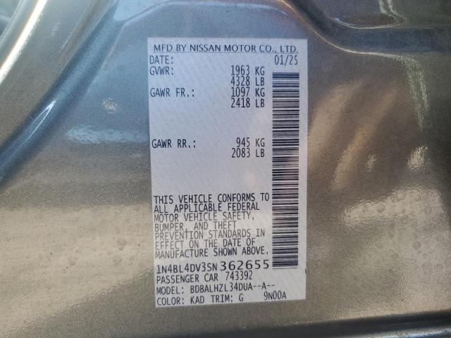 2025 NISSAN ALTIMA SV 1N4BL4DV3SN362655
