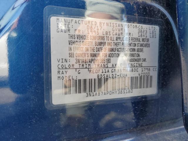 2017 NISSAN SENTRA S 3N1AB7AP0HY385180