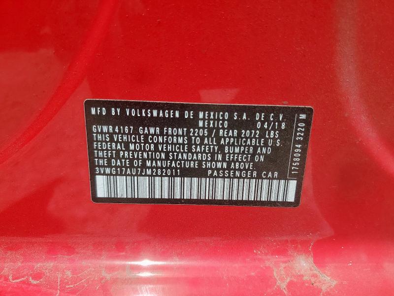 2018 VOLKSWAGEN GOLF S 3VWG17AU7JM282011