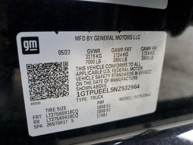 2022 GMC SIERRA K15 - 1GTPUEEL5NZ532964
