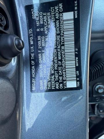 2017 HONDA CIVIC EX - SHHFK7H53HU418738