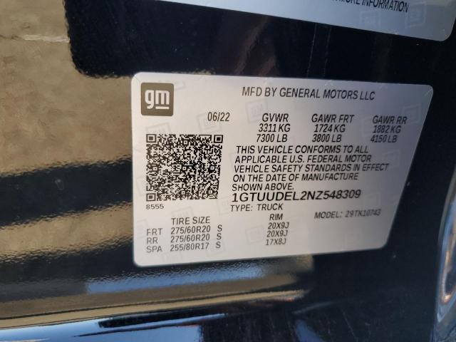 2022 GMC SIERRA K15 1GTUUDEL2NZ548309