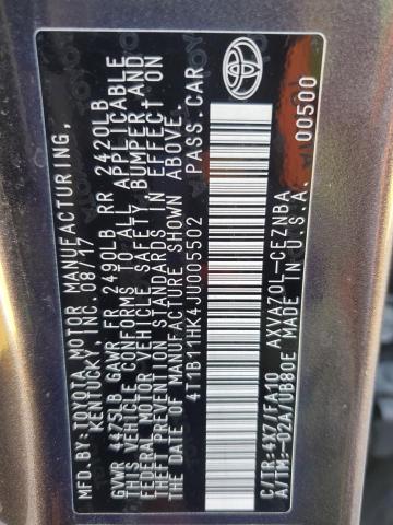 2018 TOYOTA CAMRY L 4T1B11HK4JU005502