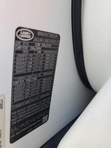 2020 LAND ROVER RANGE ROVE SALYK2EX4LA244014