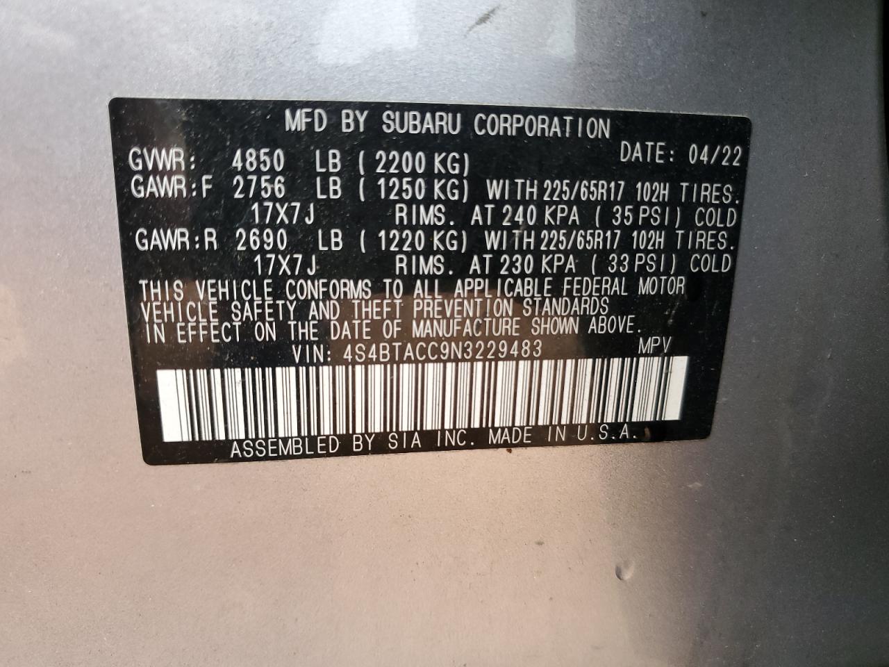 SUBARU OUTBACK PREMIUM