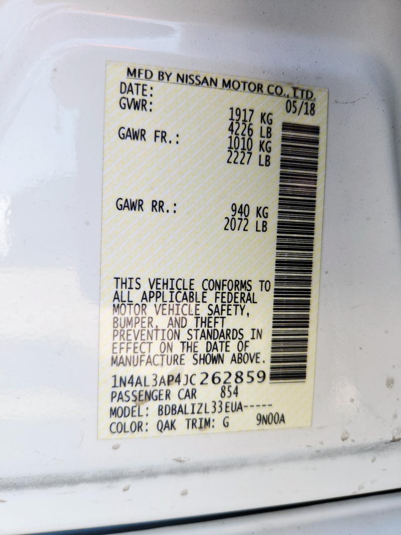 2018 NISSAN ALTIMA 2.5 - 1N4AL3AP4JC262859