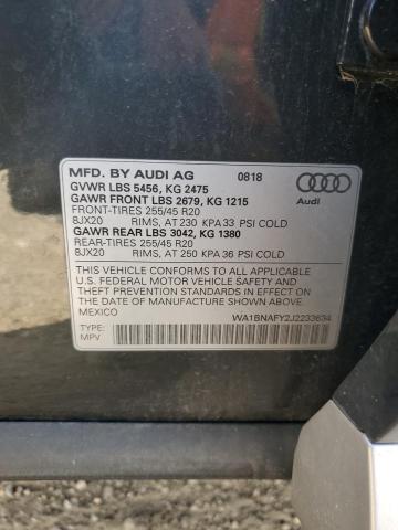2018 AUDI Q5 PREMIUM WA1BNAFY2J2233634