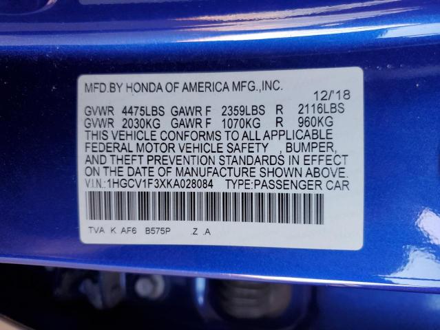 2019 HONDA ACCORD SPO #3296906844