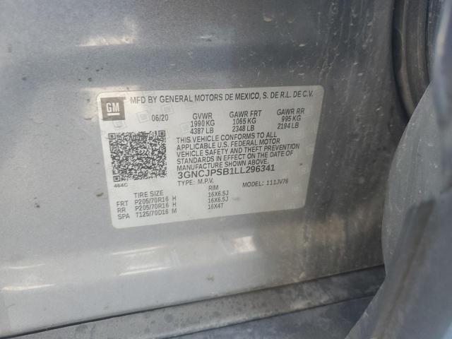 2020 CHEVROLET TRAX 1LT 3GNCJPSB1LL296341