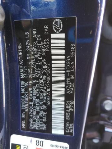 2021 LEXUS ES 300H LU 58AEA1C17MU010072