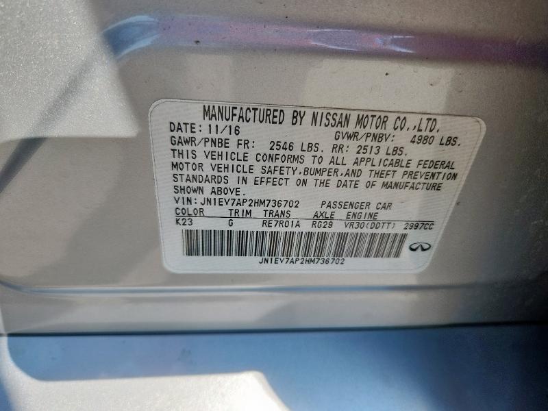 2017 INFINITI Q50 PREMIU JN1EV7AP2HM736702