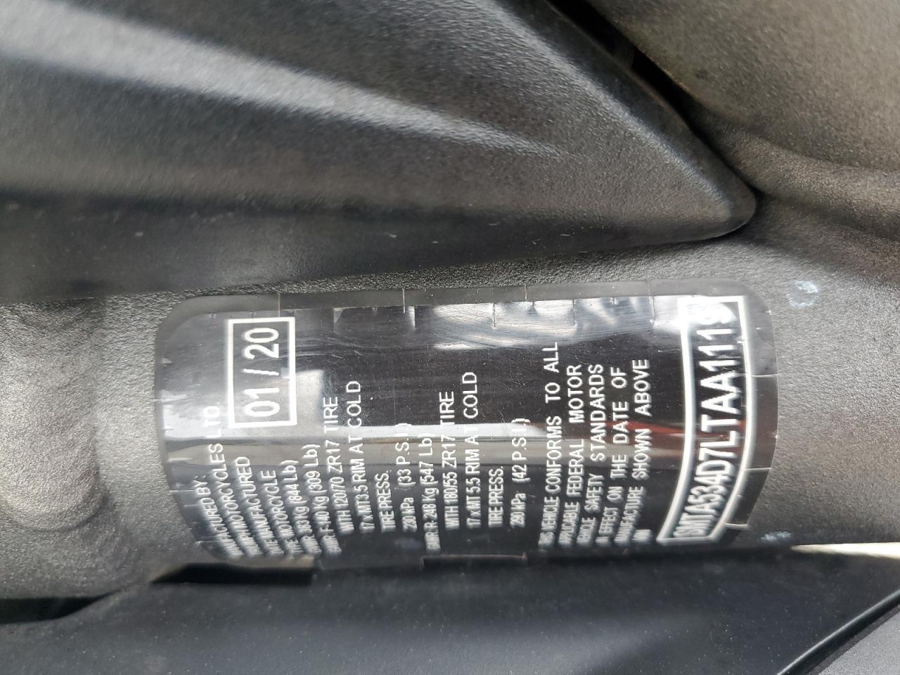 Lot #3292354276 2020 TRIUMPH MOTORCYCLE STREET TRI