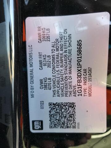 2023 CHEVROLET CAMARO LS 1G1FB3DX1P0158685