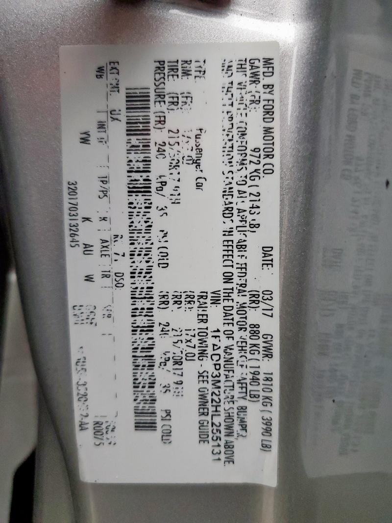 2017 FORD FOCUS SEL 1FADP3M22HL255131