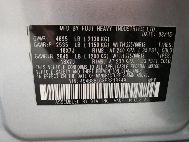 2015 SUBARU OUTBACK 2. 4S4BSBLC3F3318749