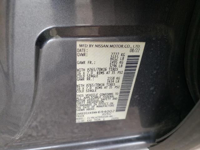2022 NISSAN FRONTIER S 1N6ED1EK6NN694002