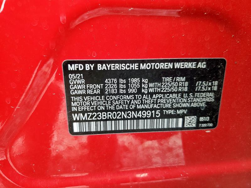 2022 MINI COOPER COU WMZ23BR02N3N49915