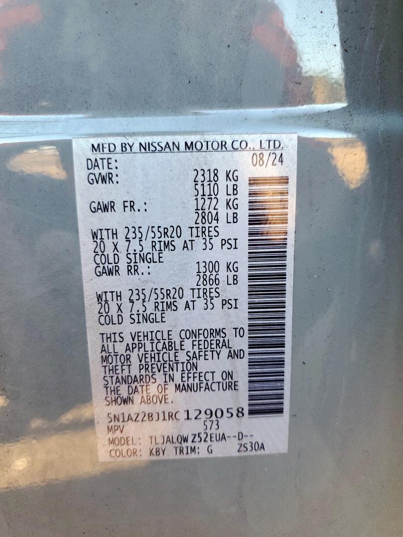 2024 NISSAN MURANO SV 5N1AZ2BJ1RC129058