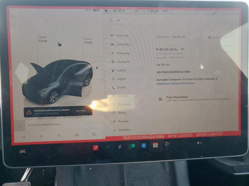 2024 TESLA MODEL Y 7SAYGDEE6RA243868