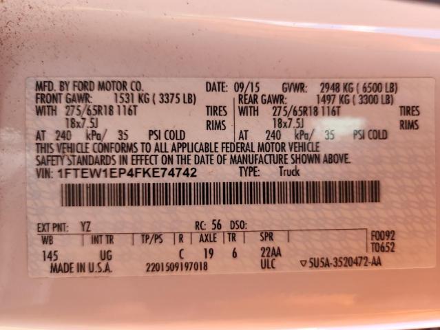 2015 FORD F150 SUPERCREW #3284380022