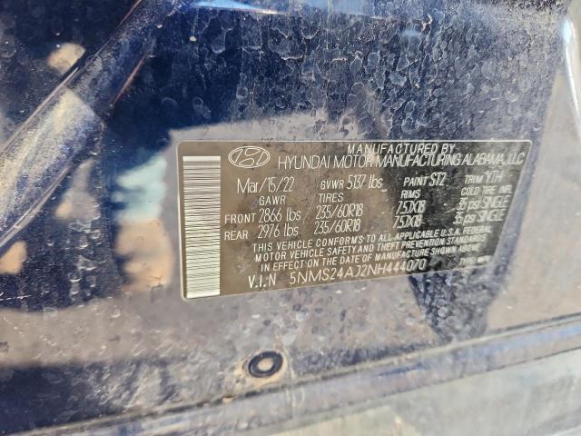 2022 HYUNDAI SANTA FE SEL 5NMS24AJ2NH444070