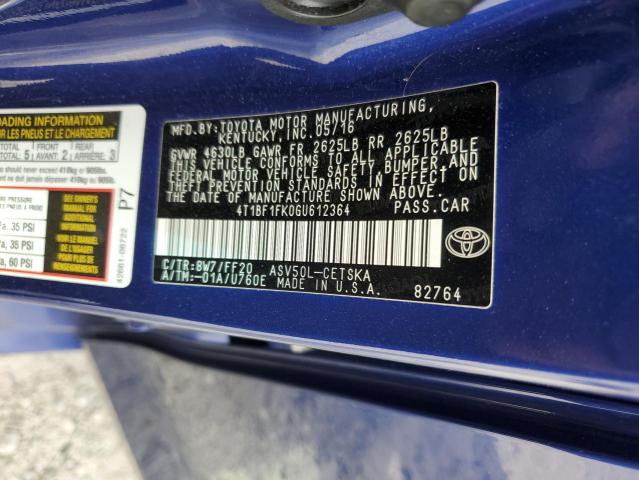 2016 TOYOTA CAMRY LE - 4T1BF1FK0GU612364