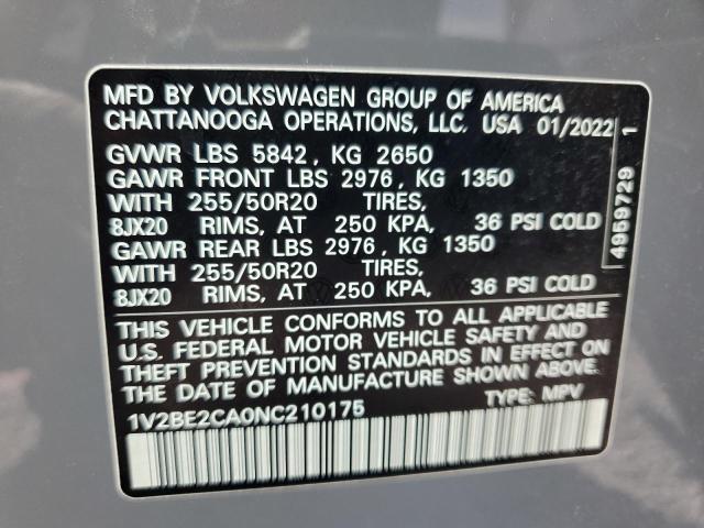 2022 VOLKSWAGEN ATLAS CROSS SPORT SEL #3291218999