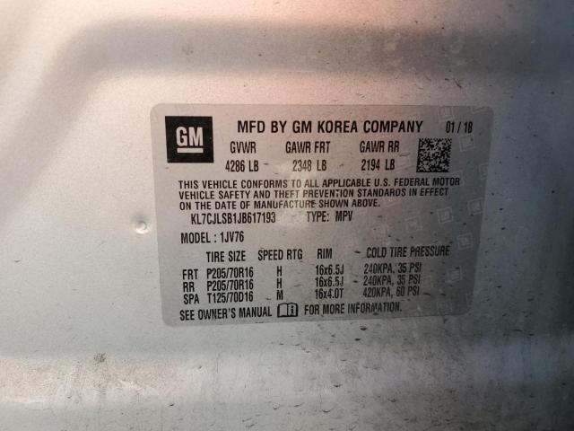 2018 CHEVROLET TRAX 1LT - KL7CJLSB1JB617193