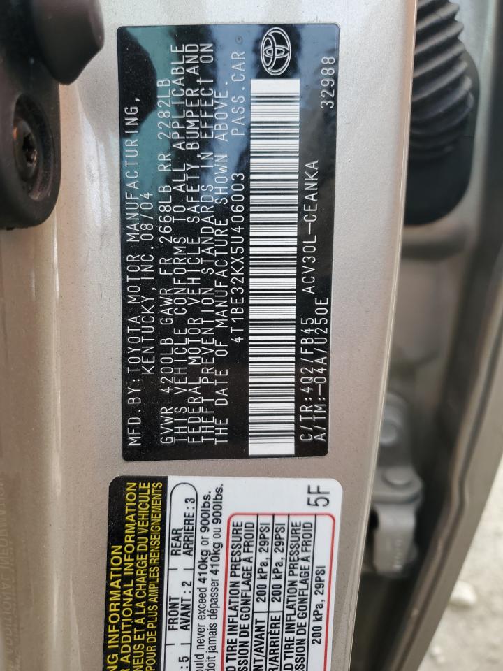 Lot #3273845189 2005 TOYOTA CAMRY LE