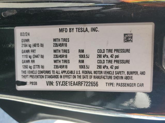 2024 TESLA MODEL 3 #3297925782