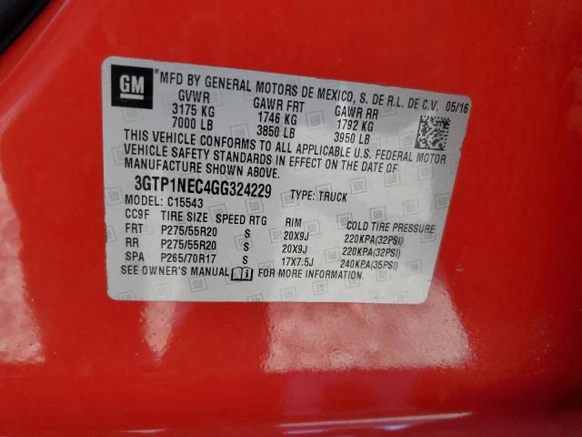 2016 GMC SIERRA C15 - 3GTP1NEC4GG324229
