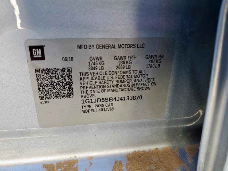 2018 CHEVROLET SONIC LT 1G1JD5SB4J4133870