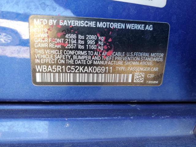 2019 BMW 330I WBA5R1C52KAK06911