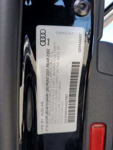 2018 AUDI A4 PREMIUM WAUKMAF43JA227057