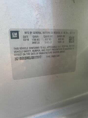 2018 CHEVROLET CRUZE LT 3G1BE6SM2JS617917