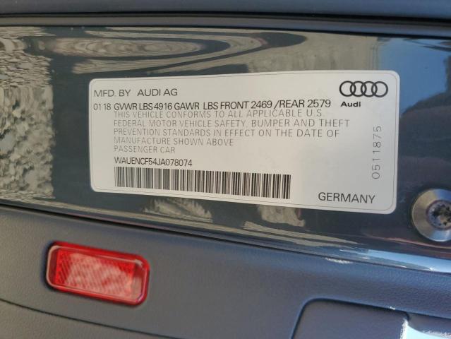 2018 AUDI A5 PREMIUM PLUS S-LINE WAUENCF54JA078074